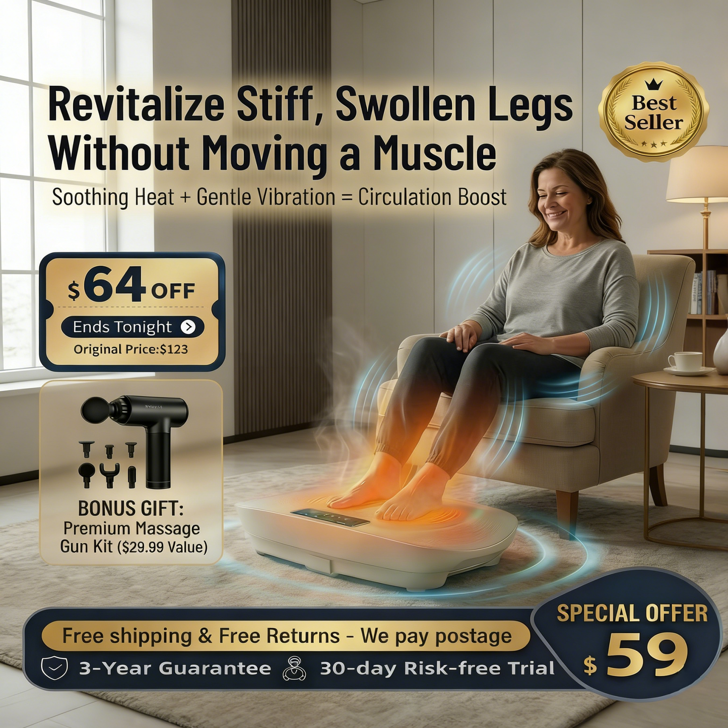 Aerofitx™  At-Home Vibration Therapy Plate for Body Relief & Energy Boost